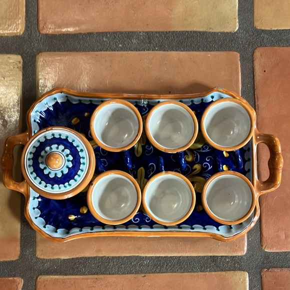 Vintage Caltagirone Sicilian Espresso Set - Picture 2 of 13